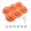 thumbnail image 2 of Molde de hielo rosa de 6 agujeros para mezclar cócteles, máquina para hacer cubitos de hielo para refrigerador (naranja) Ndcxsfigh Libre de BPA, 2 of 9