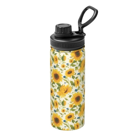 

Hirioo Beautiful Countryside Sunflower for 18oz Sports Insulated Kettle for Gym Hiking Camping Running Mountain Bike Outdoor Sports
