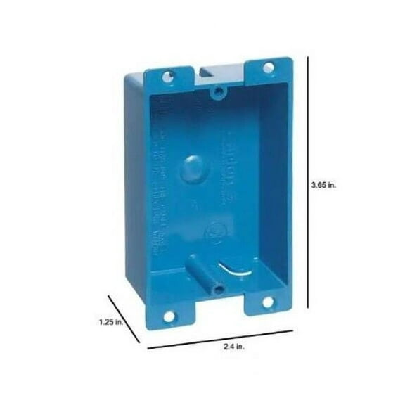 Carlon B108R-UPC Blue PVC Flanged 1 Gang Shallow Old Work Switch Electrical Box