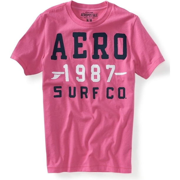 Camiseta gráfica Aeropostale Mens 1987 Surf Co rosa XX-Large