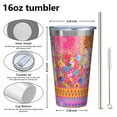 thumbnail image 4 of 16oz Tumblers Pioneer Flower Stainless Steel Vacuum Insulated Double Wall Travel Tumbler Cups Mug with Lid and Straw,Cleaning Brush for Coffee,Tea, 4 of 4