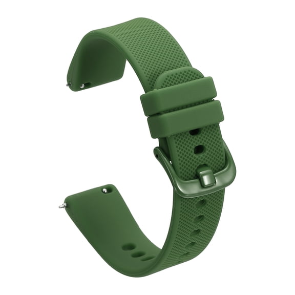 Uxcell Silicone Watch Bands 16mm Width Soft Quick Release Watch Bands Replacement Sports Straps with Stainless Steel Buckle for Men Women, Green