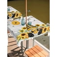 thumbnail image 2 of Outdoor Tablecloth with Umbrella Hole for Patio/Picnic/Party/Camping, Gnomes Sunflower Waterproof Table Cloth Square Cover Washable, Bees Branches Floral Wooden (60"x 60"), 2 of 8