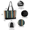 thumbnail image 2 of FORMRS Canvas Laptop Tote Bag for Women with 15.6" Computer Compartments Shoulder Handbag, Navy Blue Stripes, 2 of 7