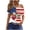B-White, variant on Womens Red White Blue Tops American Flag Off One Shoulder Boat Neck Batwing Sleeve Loose Fit Casual Blouse Blue