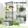 thumbnail image 4 of Outsunny Jardinière Surélevée avec Treillis et Étagères de Rangement, Gris, 4 of 10
