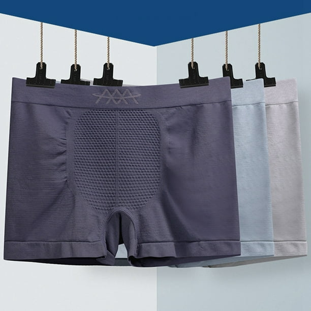 3PCS Men Seamless Underwear Breathable Absorbent Mid Waist
