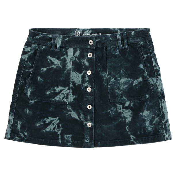 No Boundaries Juniors' Corduroy Button Front Skirt