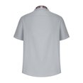 thumbnail image 4 of Puntoco Men's Fashion Casual Solid Color Short Sleeve Turndown Collar Blouse Shirt Gray 10(XL), 4 of 5