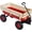 Red, variant on Classic Steel & Wood Utility Wagon for Family, Kids & Gardening, 10” All-Terrain Pneumatic Tires, 176 lb Capacity, Foldable Handle, Removable Wooden Sides (Red)