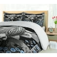 thumbnail image 5 of Ambesonne Rustic Duvet Cover Set, Monochrome Farmhouse Cow, King, Grey Black and Blue, 5 of 6