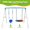 thumbnail image 4 of KloKick 2 Seat Metal Swing Sets, 440lbs Heavy Duty Frame with Saucer Swing and 1 Toddler Swing for Outdoor Backyard, 4 of 7