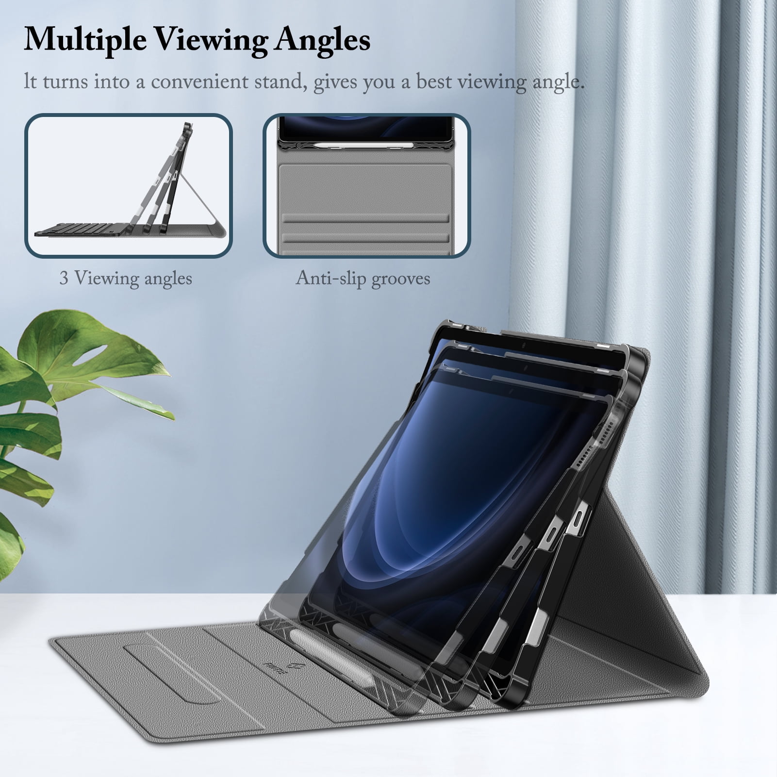 Fintie Keyboard Case for Samsung Galaxy Tab S10 Lite/ S10 FE/ S9 FE 5G 10.9 Inch/Tab S9 11 Inch with S Pen Holder, Slim Stand Cover Detachable Wireless Bluetooth Keyboard, Black