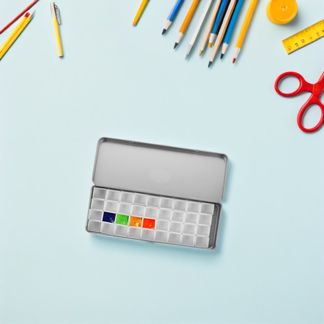 OHOIOLLA Palette Vacía Para Acuarela Con Compartimentos Separados Y Tapa Segura Color Plata Para Artistas