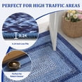 thumbnail image 6 of GlowSol 8'x10' Area Rug Washable Modern Braided Print Rugs for Living Room Bedroom Non Slip Low Pile Floor Carpet, Navy Blue, 6 of 8