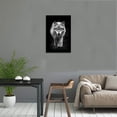 thumbnail image 4 of HFDF Wolf Pictures Wall Art Modern Black and White Animals Posters Wild Animal Wolf Pictures Canvas Prints Artwork Living Room Classroom Home Office Decor Ready to Hang- 12x16inch Framed, 4 of 6