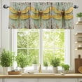 thumbnail image 2 of Modern Oil Painting Valances for Windows, 42 x 12in, Retro Yellow Dragonfly Rod Pocket Kitchen Valance Curtain Light Filtering Window Treatments for Living Room Bedroom, 1 Panel, 2 of 7