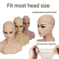 thumbnail image 5 of Light Brown Stocking Wig Caps Stretchy Nylon Wig Caps for Women, Breathable, Comfortable and Durable-Khaki-7.87''*4.33'', 5 of 9