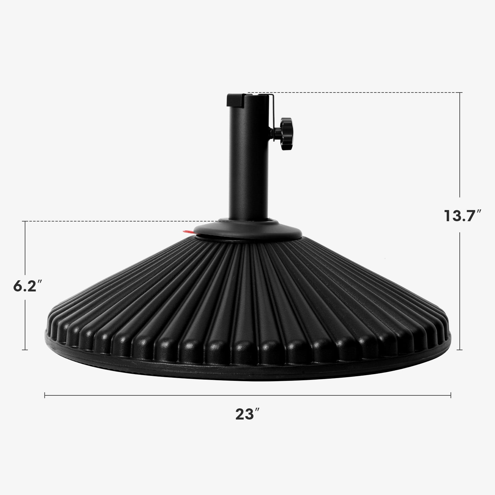 Abba Patio Umbrella Base, Round Sunburst Market Umbrella Stand, 50.7 lbs Capacity, Black