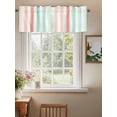 thumbnail image 2 of Valances for Windows Coral Red Cyan Stripes Rod Pocket Cafe Window Treatments Valance Curtains for Kitchen Bathroom Laundry Basement Windows 60"x18", 2 of 9