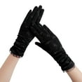 thumbnail image 5 of 1 Pair Floral Print Anti-slip Palm Driving Gloves Full Finger Lace Stitching Wrist Extended Girls Outdoor Riding Sunscreen Mittens Cycling Accessories, 5 of 7