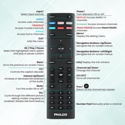 Philco Universal Remote Control, TV Remote Compatible for Vizio Universal Remote for Smart TV, LCD, LED, 3D, UHD TVs