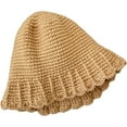 thumbnail image 6 of CoCopeaunts Bucket Hats for Women Hand Crochet Knitted Fisherman Hat Female Version Casual Outdoor Warm Beanie Hat Ruffle Brim, 6 of 8