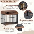 thumbnail image 3 of ZephyPaws 44 Inch Heavy Duty Dog Crate Furniture with Lockable Wheels, Wooden Dog Kennel with Double Layer Storage & Sliding Barn Door, End Table Style Pet Crate for Large Medium Dogs up to 90 lbs, 3 of 11
