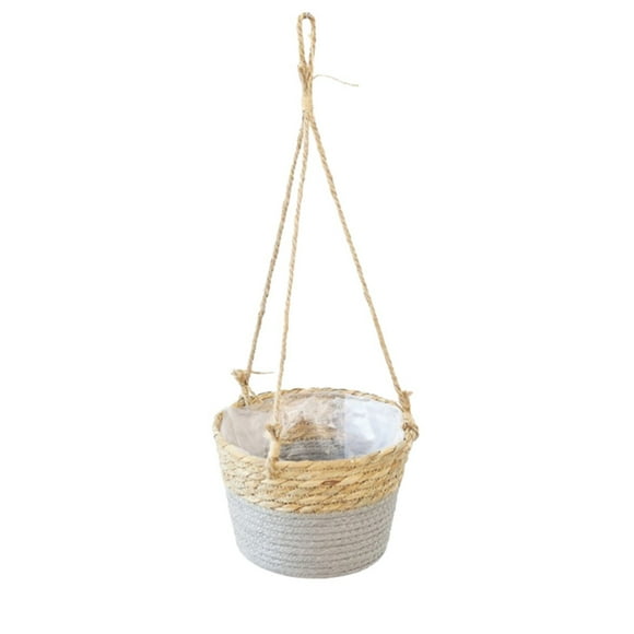 Flowerpots with Dish Ceramic, Flower Pot Hanging Cattail Plant Basket Hanging Basket Handwoven Plant Flower Pot Hanging Pot Basket Natural Plant Basket Hanging Basket Plant Basket, Flower Pots