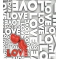 thumbnail image 3 of Love Duvet Cover Set, Macro Big Texts Lettering Setting Passionate Emotions Feelings Sweetheart Design, Decorative 2 Piece Bedding Set with 1 Pillow Shams, Twin Size, Grey Red White, by Ambesonne, 3 of 3