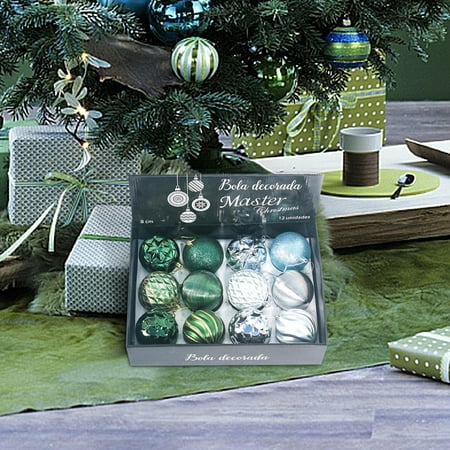 

Viafly Christmas Decorations Christmas Tree Pendants Christmas Balls Bright Colored Balls（8cm/12PCS） UJGD5041