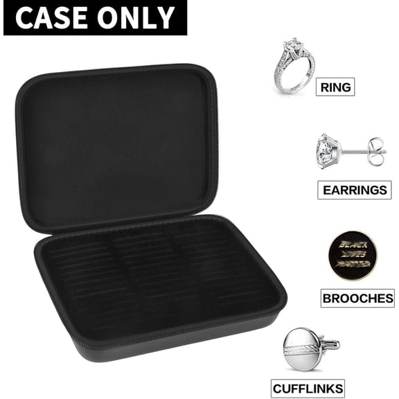 Fleurvie Ring Organizer Storage Case - Jewelry Ring Display Collector Box with 42 Slots, Rings Tray Holder Showcase (Box Only)-Dark