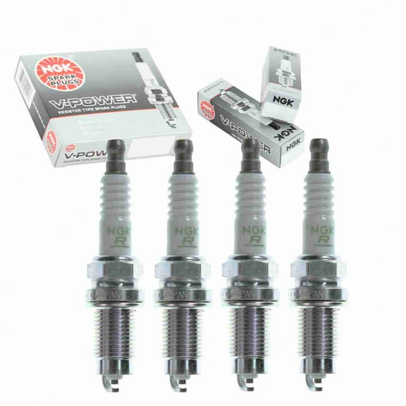 4 pc NGK V-Power Spark Plugs compatible with Nissan 240SX 2.4L L4 1989-1990