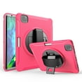 thumbnail image 6 of Dteck Case For Apple iPad Pro 12.9" 4th Gen (2020)/3rd Gen Pro 12.9 (2018),Shockproof Three-Layer Heavy Duty Protector Rubber Hard Stand Hand Strap Cover with Screen Protector 12.9-inch,Rose, 6 of 7