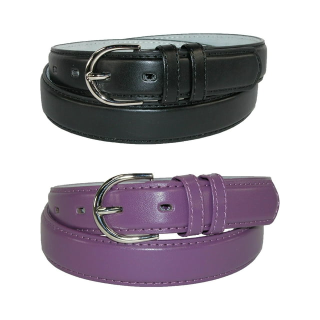 CTM® Ceinture Habillée en Cuir 1 1/8 Pouce (Lot de 2 Couleurs) (pour Femmes)