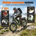 thumbnail image 4 of Electric Bike for Adults, 2000W 4000W Peak Motor, 48V 25Ah Removable Battery, 26x4.0 Fat Tire Ebike, 7-Speed Shimano, Front Fork & Linkage Suspension, Rear Rack, 40MPH, UL2849, Green, 4 of 10