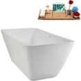 thumbnail image 3 of 59" Streamline NB6320BNK Soaking Glossy White Freestanding Tub and Tray With Internal Drain in Brushed Nickel, 3 of 7