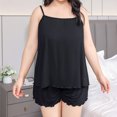 thumbnail image 7 of fatyb Women's Plus Size Pajama Sets Spaghetti Straps Tank Tops Elastic Waist Shorts Lounge for Ladies, 7 of 7