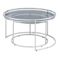 thumbnail image 6 of Bowery Hill Metal Glass Top 2-Piece Nesting Tables Set in Gray, 6 of 7