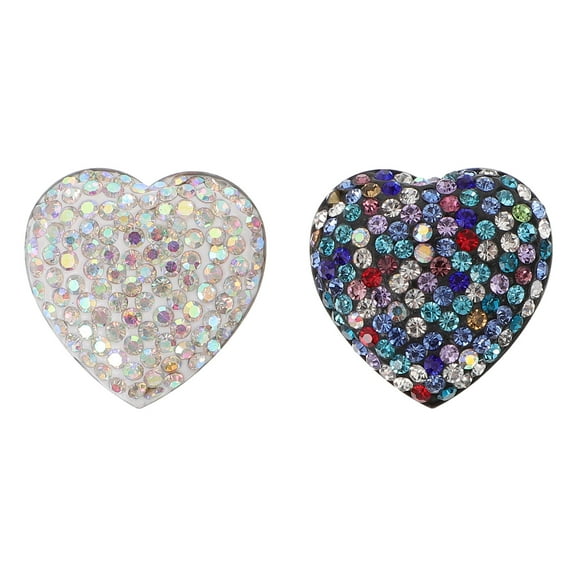 LABELEPH Home Décor Magnets Colorful Heart Shape 2Pcs 1.2x1.2x0.2In
