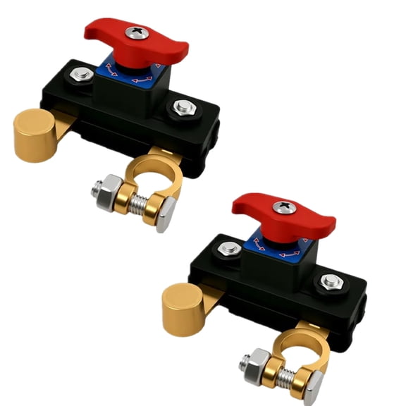2 Pcs Car Battery Power Cut-Off Switch Breaker Fit for Agricultural Vehicles Buses Trucks Tractors 12V-24V Compatible