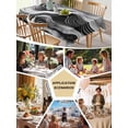 thumbnail image 5 of Abstract Waves Table Cloth, Black Grey Modern Geometric Striped Waterproof Tablecloth for Square Tables, Reusable Washable Fabric Table Cover for Restaurant Kitchen Dining Tables 60"x60", 5 of 6