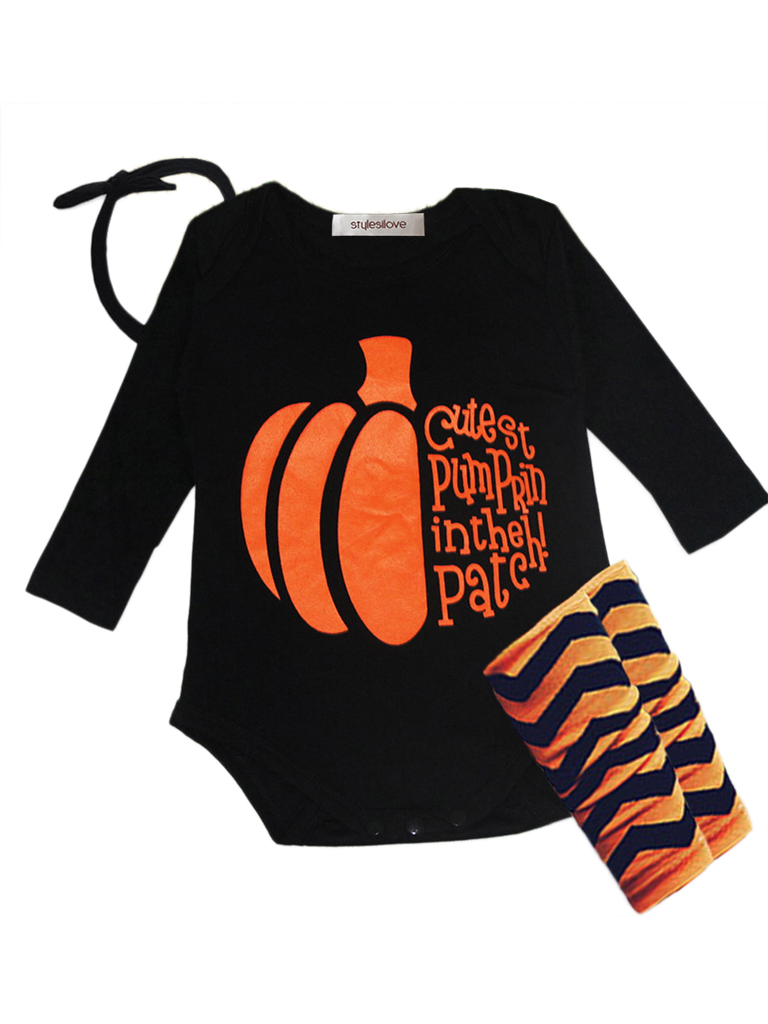 StylesILove Halloween Pumpkin 4-piece Baby Girl Costume Clothing Set (3-6  Months) - Walmart.com