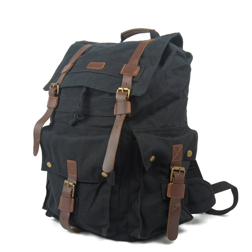 kattee men's canvas hiking travel backpack