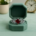 thumbnail image 5 of Mooneye 5mm Square Shape Garnet 925 Sterling Silver Celtic Women Valentines Day Gift Ring, 5 of 7