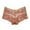 Brown, variant on Women's Floral Lace Underwear Scalloped Mid Rise Soft Stretch Boxers Shorts Panties Bottoms, Coffee, Size L