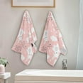 thumbnail image 4 of SKYSONIC 2 Pack Cotton Hand Towels 28.3 x 14.4 Inches Ultra Soft and Absorbent Towels for Face, Kitchen, Bath, Hotel, Gym, Pink Rabbit, 4 of 7