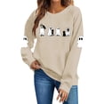 thumbnail image 7 of Jsaierl Halloween Sweatshirts for Women Spooky Ghost Graphic Pullovers Soft Holiday Crewneck Long Sleeve Sweater Tops Halloween Costumes, Sizes S-2XL, 7 of 7