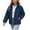 Navy, variant on Womens Winter Coats Cotton Padded Winter Coat Stand Collar Vertical Ribbed Quilted Puffer Jacket, White S-2XL