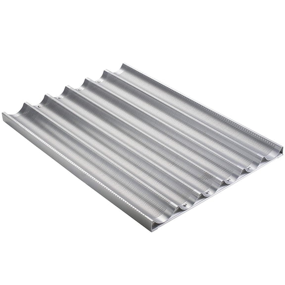 Focus Foodservice Commercial Bakeware 6 Count 26-Inch Perforated Baguette Pan